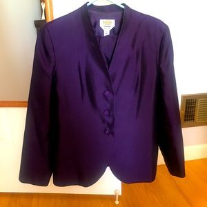 Talbots Royal Purple Silk Pantsuit size 10 Petite